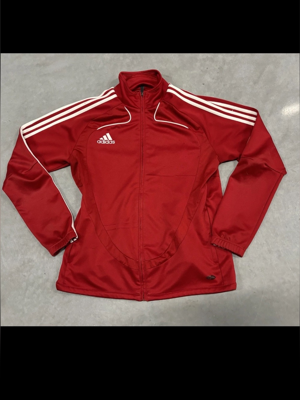 Adidas Clima365 Y2K 2007 Woman’s SZ. L Red Full Zip Track Athleisure Jacket
